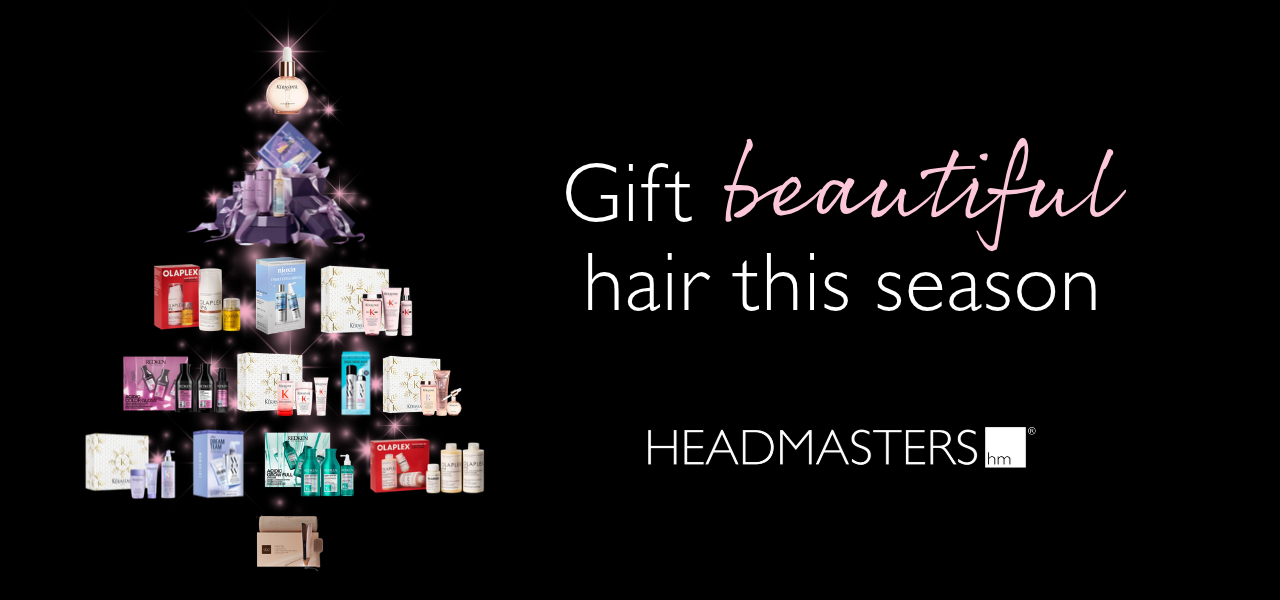 Headmasters festive haircare gift sets from multiple professional brands, with the message Gift beautiful hair this season